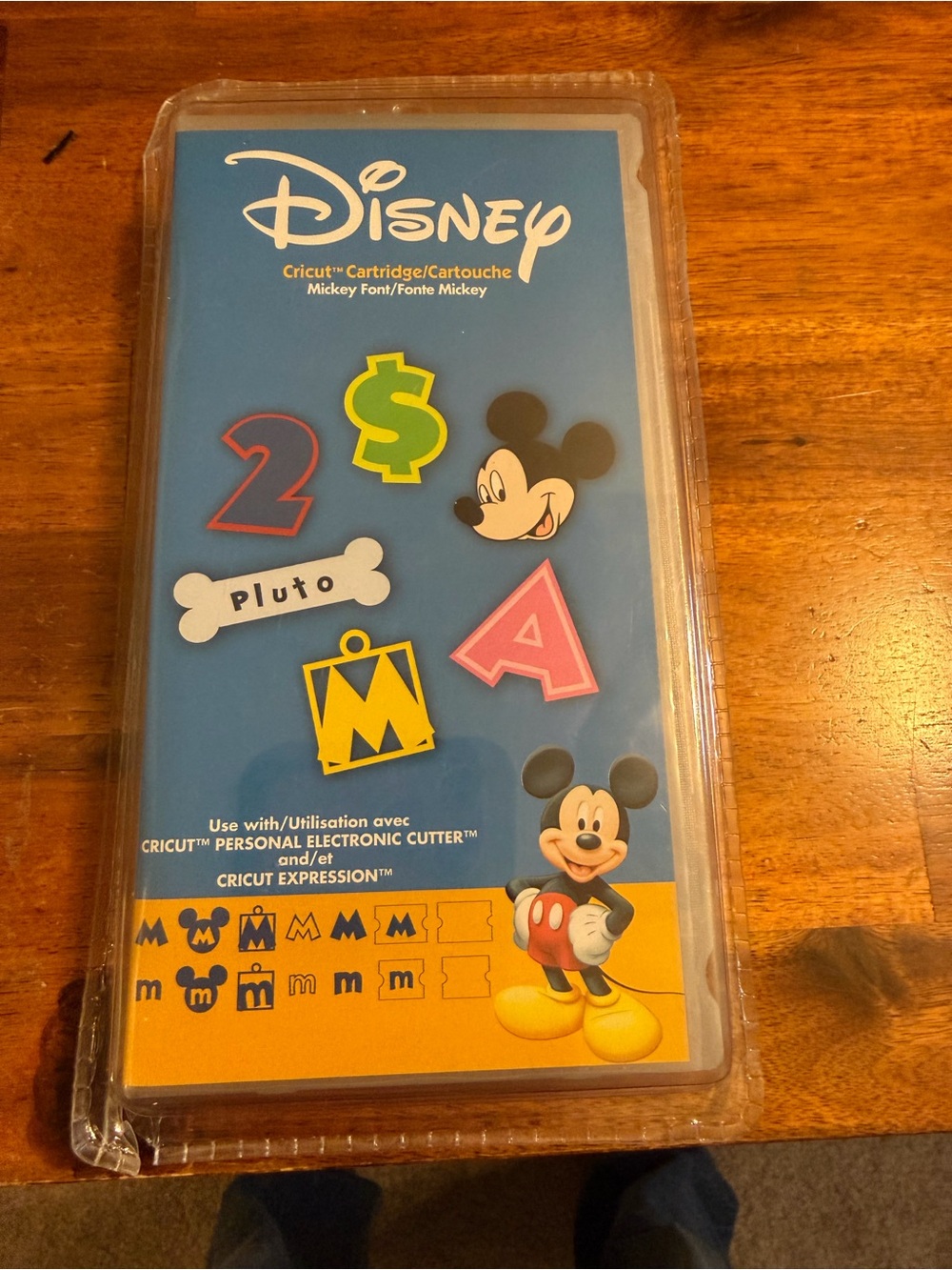 Cricut Disney Mickey Font Cartridge - Blue & Yellow Packaging